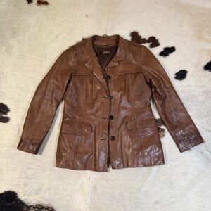 Vintage Danier Brown Leather Jacket Size M